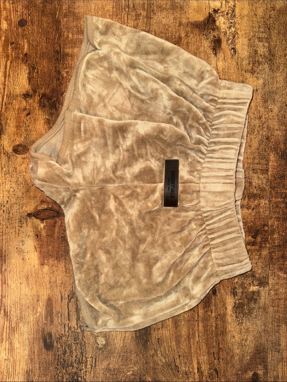 Essentials Cream Velvet Lounge Shorts